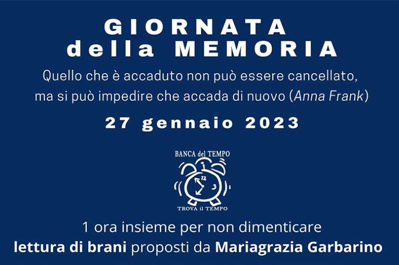 per non dimenticare - 27 gennaio, Gioranta della Memoria