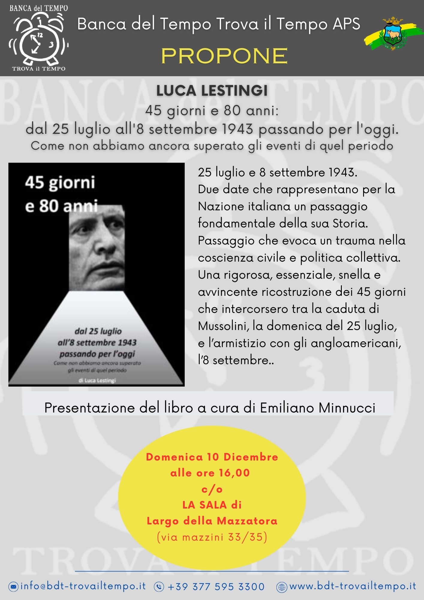 45 giorni e 80 anni: dal 25 luglio all'8 settembre 1943 passando per l'oggi - Luca Lestingi