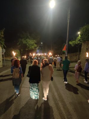 Fiaccolata per la pace a Gaza e nel mondo da Quadroni a Manziana