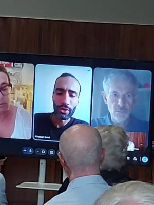 Aula consiliare Comune di Manziana - interventi on-line F. Adley, Al Halassam Salmi, R. Oriani, M. Brancoforte